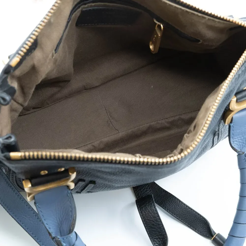 Chloe Calfskin Marcie Small Bi-Color Satchel Black
